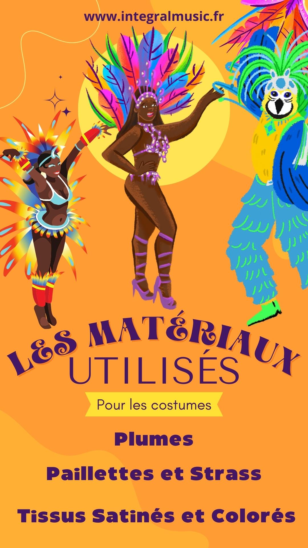 matériaux utilisés costumes carnaval de rio